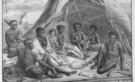, The engraving of an Aboriginal group at Kirribilli dates from 1831 and was created from artwork produced during the 1820s visit of Russian scientific expedition led by Fabian Bellinghausen. Stanton Library