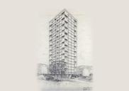 , Harry Seidler's sketch of Blues Point Tower, 1958. State Library of New South Wales. Courtesy of the Seidler family. Copyright Penelope Seidler