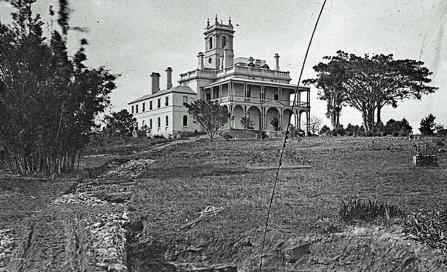 , The Towers shortly after completion in 1875 with the drive still under construction. State Library of NSW